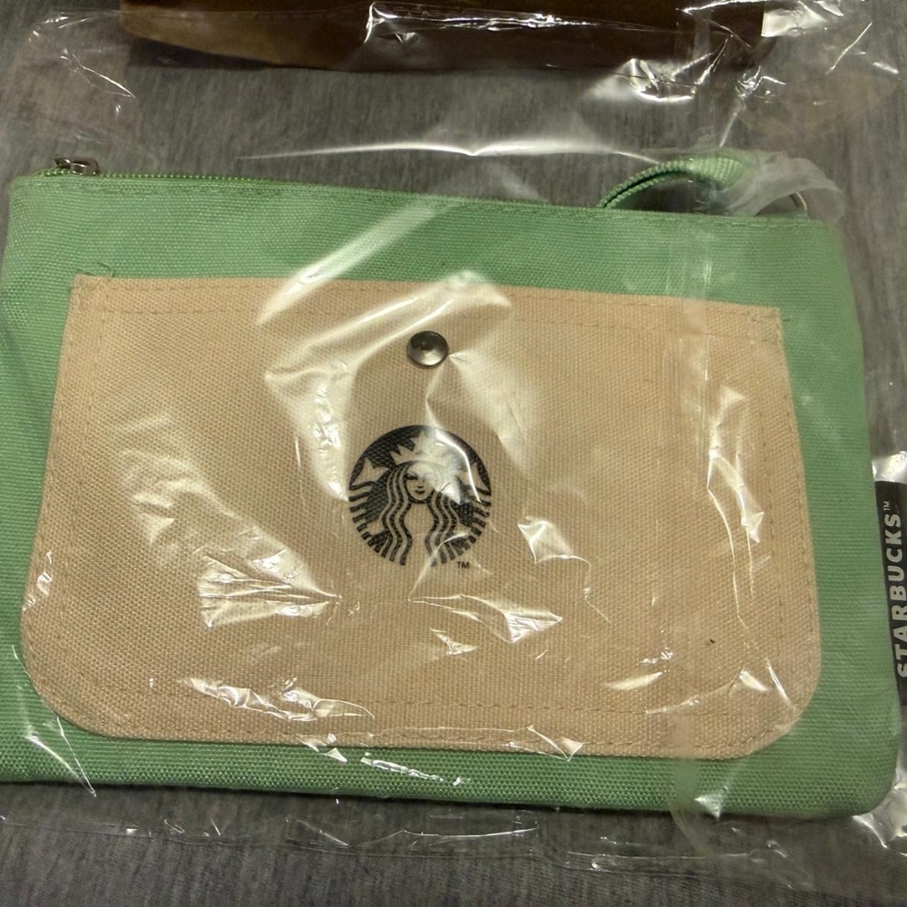 Starbucks Green and Cream Mini Crossbody Bag